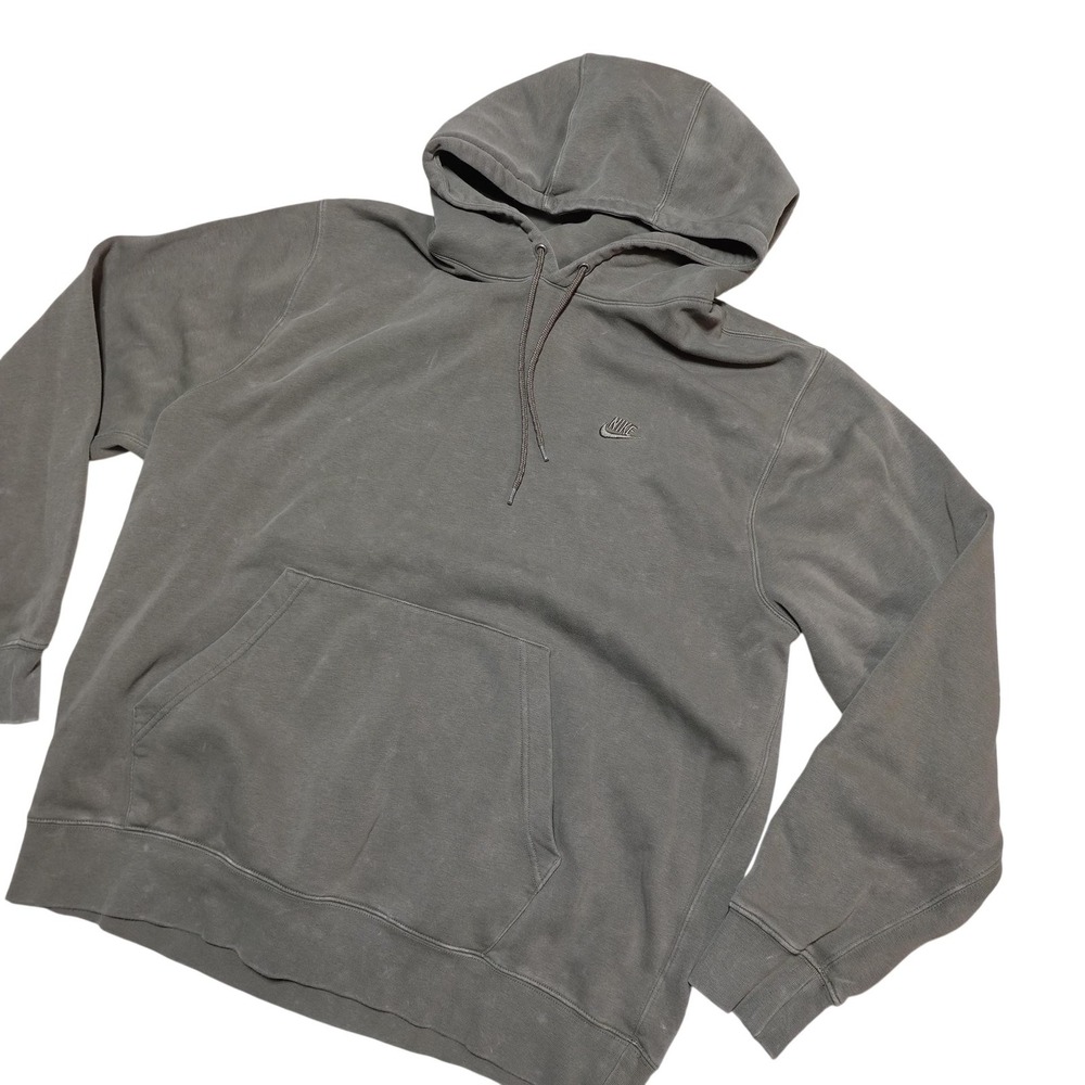 Nike Hoodie Sweatshirt Mens XL Gray Fleece Pullover Speckled Fade Swoosh